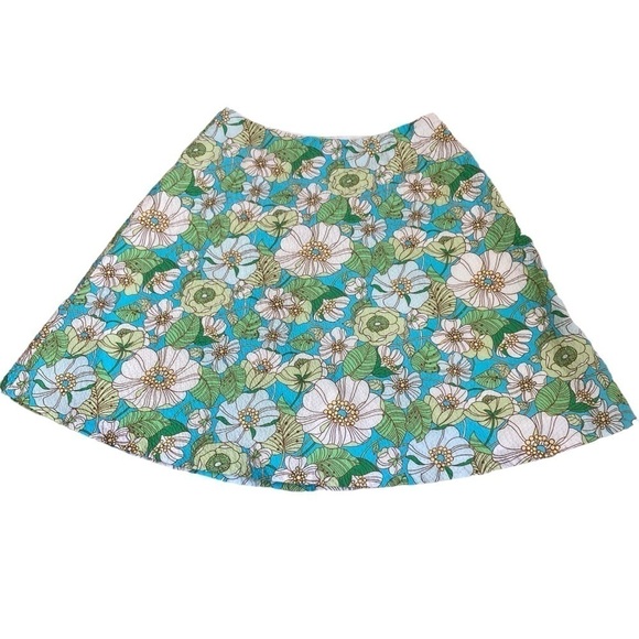 GAP Vintage Y2K Fairycore Knee Length A-line Skirt Seersucker Floral Print Sz 2 - Picture 5 of 11